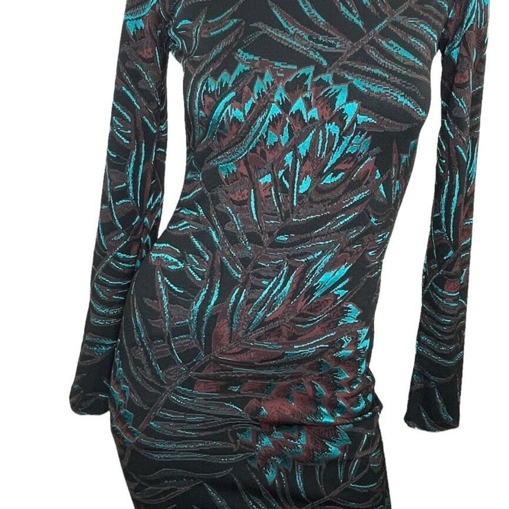 Mara Hoffman Long Sleeve "Peacock Feather" Dress - Size Small